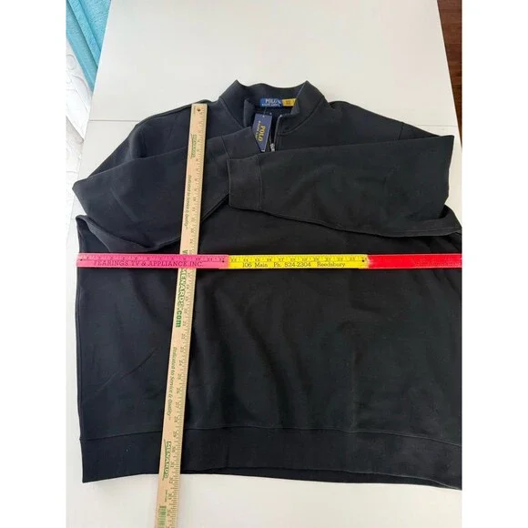 Polo Ralph Lauren Men's Double-Knit Quarter-Zip Pullover 4XB Black NWT